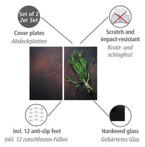 Kryty na sporák z tvrzeného skla v sadě 2 ks 52x30 cm Rosemary – Allstar