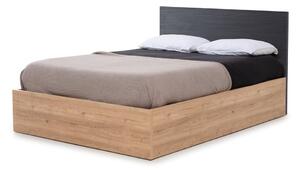 Šedá dvoulůžková postel s úložným prostorem a roštem 160x200 cm Kronos - Marckeric
