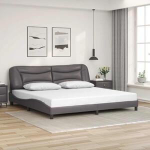 Rám postele bez matrace Hvar šedý 200x200 cm umělá kůže 3208026