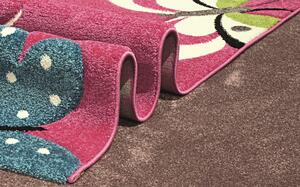 Dětský koberec Diamond Kids 120x170 cm, motiv motýlů, růžový