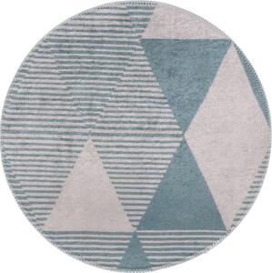 Modrý pratelný kulatý koberec ø 120 cm Yuvarlak – Vitaus