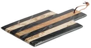 Kave Home Béžovo-černé mramorové servírovací prkénko Surne 30 x 18 cm