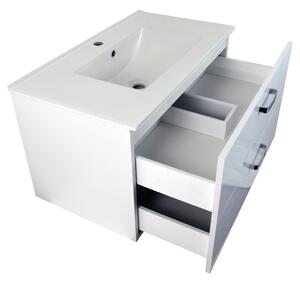 Koupelnová skříňka s keramickým umyvadlem Ticino NEW W 80 bílá