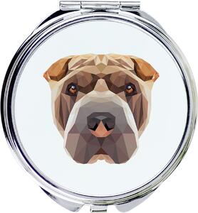 Shar Pei – Zrcadlo značky Art-Dog s fotografií a geometrickým vzorem