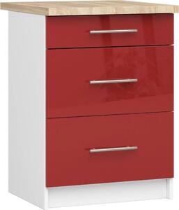 AKORD Furniture Factory KS0POLIBIACZERPOL3S007, Bílá, 16 mm, 3 zásuvka/zásuvek, 460 mm, 600 mm, 850 mm