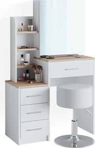 Toaletní stolek Vicco Conrada Bílá/Sonoma 80 cm s taburetem, Model 39977