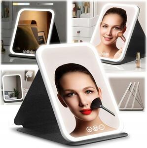 Osvětlení kosmetické zrcátko LED skládací dotykové USB pro líčení