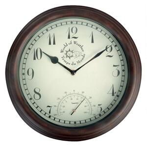 Venkovní nástěnné hodiny s teploměrem Esschert Design Time