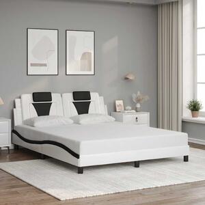 Rám postele Viana bez matrace bílý a černý 160 x 200 cm umělá kůže 3208109