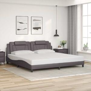 Rám postele Viana bez matrace šedý 200x200 cm umělá kůže 3208120