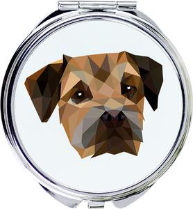 Border teriér – Zrcadlo značky Art-Dog s fotografií a geometrickým vzorem