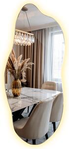 Nástěnné koupelnové zrcadlo s LED osvětlením – Moderní dekorativní zrcadlo bez rámu – 40 x 90 cm – Teplá bílá 3000K