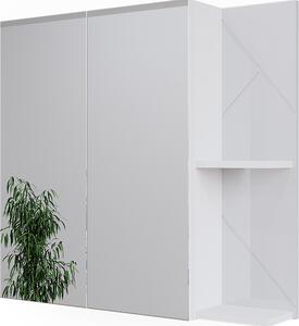 Koupelnová skříňka se zrcadlem Vicco Irma Bílá/bílý vysoký lesk 80 x 75 cm, Model 52078