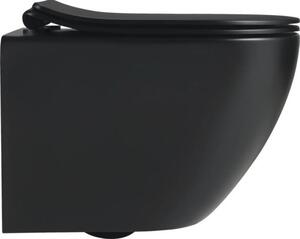 Závěsné WC form&style SAMAR bez splachovacího kruhu se systémem splachování Turbo Flush vč. WC prkénka
