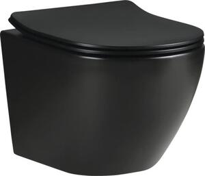 Závěsné WC form&style SAMAR bez splachovacího kruhu se systémem splachování Turbo Flush vč. WC prkénka