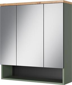 Koupelnová zrcadlová skříňka Vicco Eden Zelená 70 x 77.5 cm se 3 zrcadlovými dvířky, Model 59750