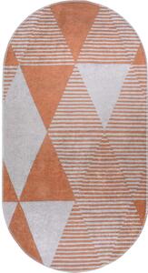 Oranžový pratelný koberec 60x100 cm Oval – Vitaus