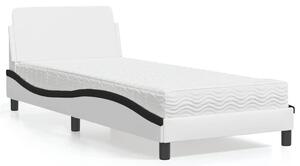 Postel s matrací Dover bílá a černá 80 x 200 cm umělá kůže 3208303