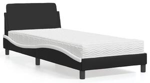 Postel s matrací Dover černá a bílá 80 x 200 cm umělá kůže 3208302