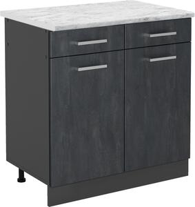 Spodní skříňka kuchyňské linky Vicco R-Line Černý beton 80 cm PD Mramor, Model 47485