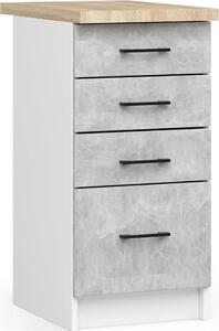 AKORD Furniture Factory KS0POLIBIABET016, Bílá, 16 mm, 4 zásuvka/zásuvek, 460 mm, 400 mm, 850 mm