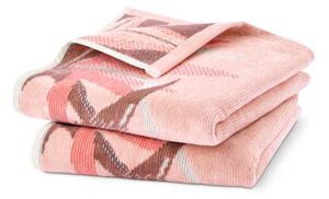 Velurové ručníky s tropickým designem, meruňkové, 2 ks