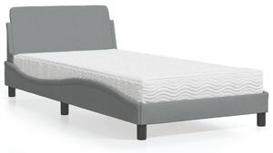 Postel s matrací Dover světle šedá 100 x 200 cm textil 3208344