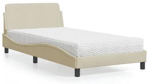 Postel s matrací Dover krémová 100 x 200 cm textil 3208349