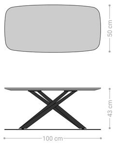 DELIFE Konferenční stolek Edge Boot 100x50 cm dub přírodní švýcarská hrana Sarity kov černá