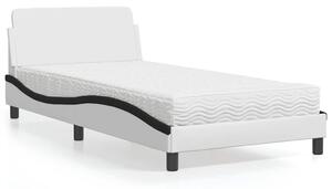 Postel s matrací Dover bílá a černá 100 x 200 cm umělá kůže 3208363
