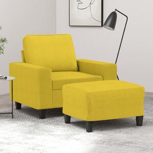 Křeslo s podnožkou světle žluté 60 cm textil 3201148