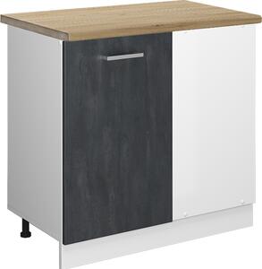 Rohová skříňka Vicco R-Line Černý beton 86 cm PD Dub, Model 47582