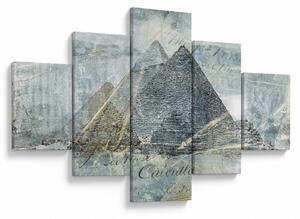 Obraz - Pyramidy v modrém filtru (125x70 cm)