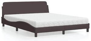 Postel s matrací Dover tmavě hnědá 160 x 200 cm textil 3208427
