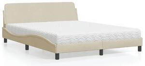Postel s matrací Dover krémová 160 x 200 cm textil 3208429