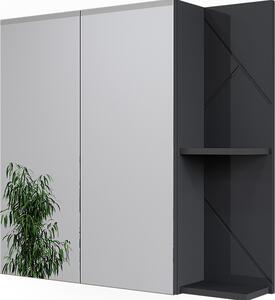 Skříňka se zrcadlem do koupelny Vicco Irma Antracit vysoký lesk/antracit 80 x 75 cm, Model 52079