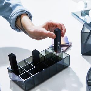 Matně černý koupelnový organizér na kosmetiku z recyklovaného plastu Lip Station – iDesign