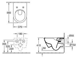Villeroy & Boch 5614R201 -Závěsné WC s prk SoftClose SUBWAY keramika/bílá