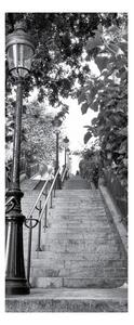 Adhezivní samolepka na dveře Ambiance Parisian Stairs