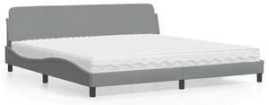 Postel s matrací Dover světle šedá 200 x 200 cm textil 3208464