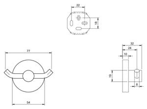 Villeroy & Boch TVA15101200061 - Nástěnný háček ELEMENTS lesklý chrom