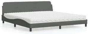 Postel s matrací Dover tmavě šedá 200 x 200 cm textil 3208465