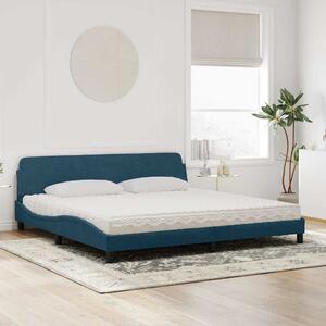 Postel s matrací Dover modrá 200 x 200 cm samet 3208475