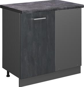 Rohová skříňka Vicco R-Line Černý beton 86 cm PD Antracit, Model 47606