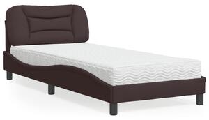 Postel s matrací Hvar tmavě hnědá 80 x 200 cm textil 3208495