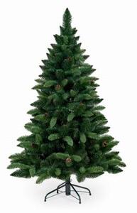 Vánoční stromeček Borovice 2D jehličí se šiškami 160cm