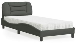 Postel s matrací Hvar tmavě šedá 80 x 200 cm textil 3208493