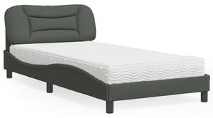 Postel s matrací Hvar tmavě šedá 100 x 200 cm textil 3208514