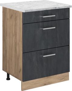 Spodní skříňka kuchyňské linky Vicco R-Line Černý beton 60 cm PD Mramor, Model 47551