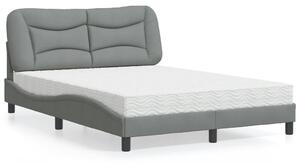 Postel s matrací Hvar světle šedá 120 x 200 cm textil 3208520